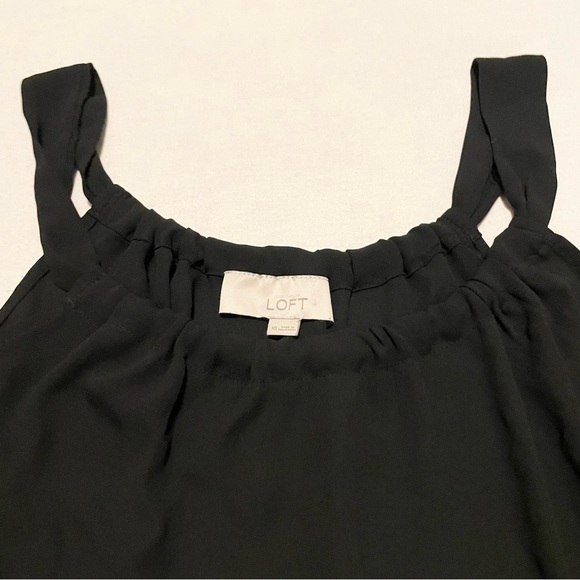 Loft Women's Black Sleeveless Chiffon Tank Top Blouse Dressy Size XS - Picture 2 of 14